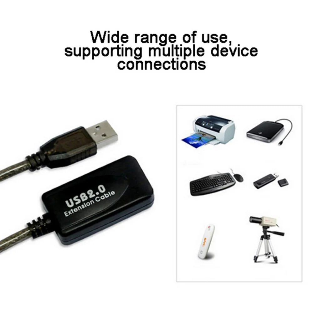 20m Male to Female USB 2.0 Extension Cable Active Repeater Cable USB Adapter Cord 480Mbps High-speed Data Transmission Extender Cable - 4