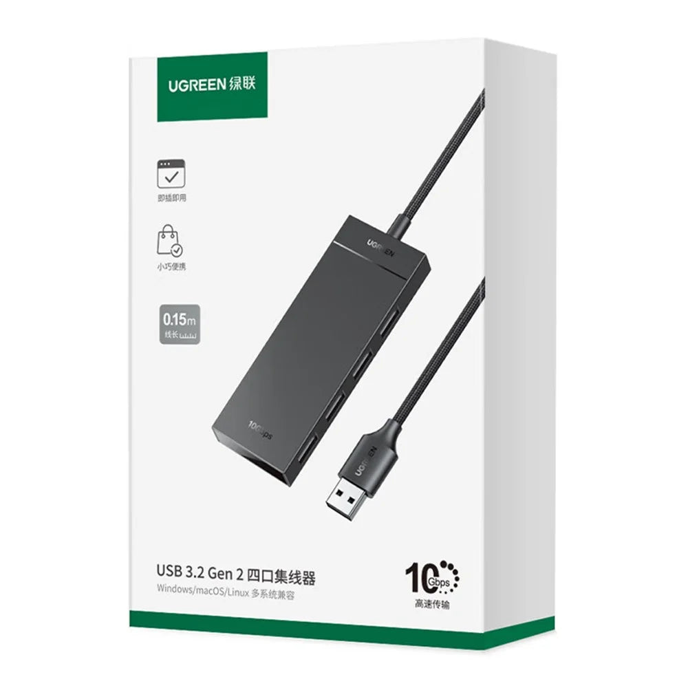 UGREEN CM806 35883 USB-A 4 Port Hub Adapter 0.15m 10Gbps High Speed Data Transfer Docking Station for Windows  /  Mac OS  /  Linux - 6