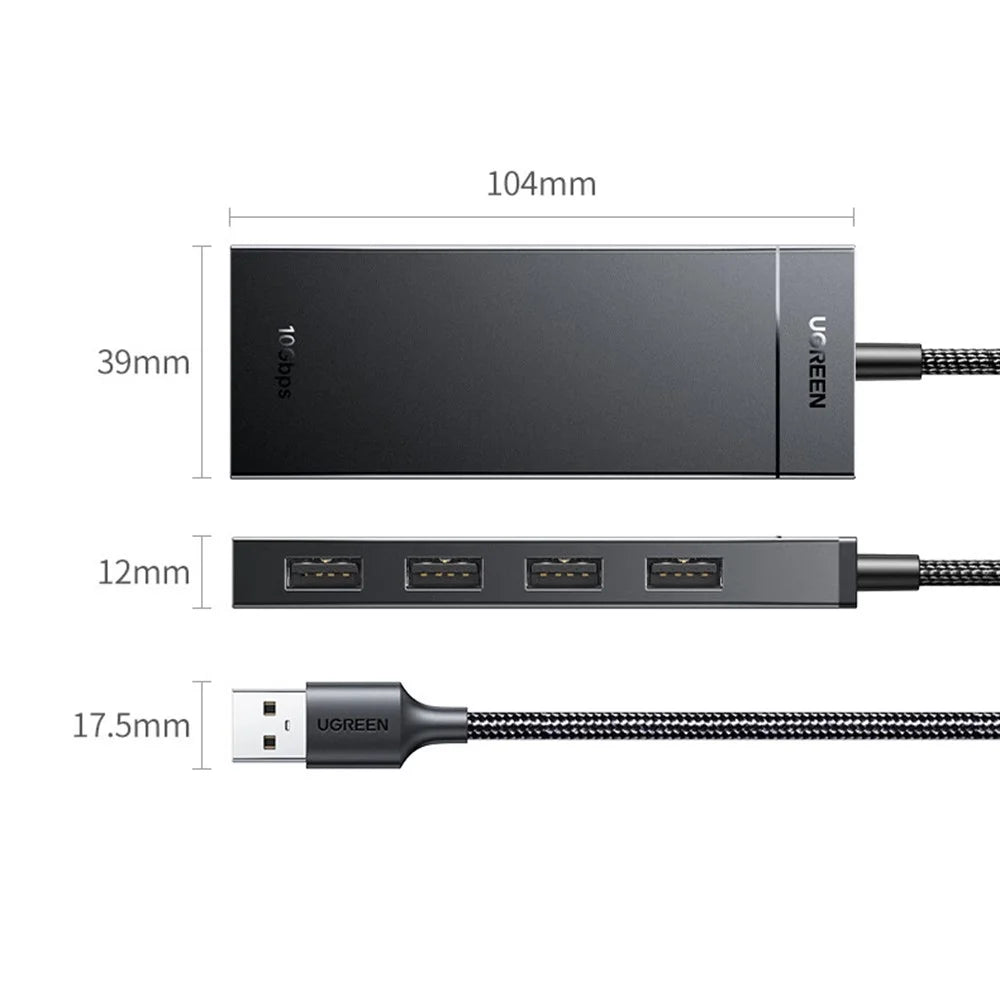 UGREEN CM806 55373 USB-A 4 Port Hub Adapter 0.5m 10Gbps High Speed Data Transfer Docking Station for Windows  /  Mac OS  /  Linux - 5