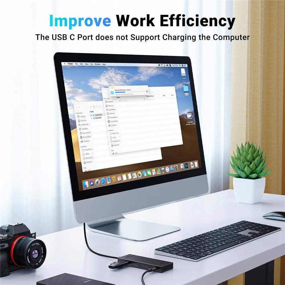 UGREEN 35584 USB C 4 in 1 Hub Adapter 0.3m Type-C to 4 Type-C Docking Station 10Gbps Data Transfer for PC / Laptop / Phone - 4