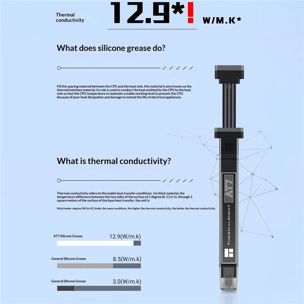 THERMALRIGHT AT7 8.5g Thermal Paste CPU Cooler Compound for CPU GPU - Grey - 4