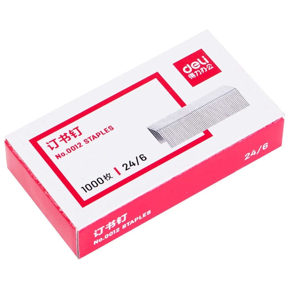 DELI 0012 1000Pcs / Box 24 / 6 Standard Staples Rust-Resistant High-Strength Steel Staples - 3