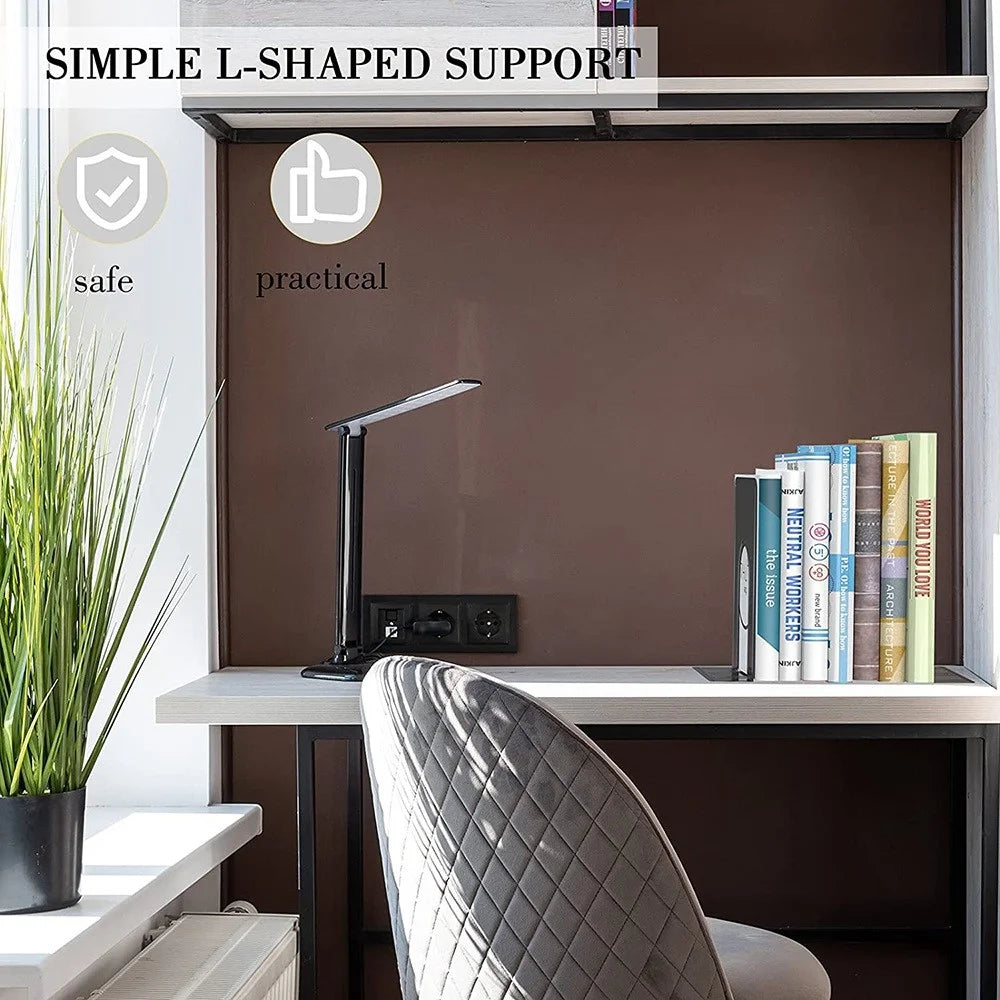 3 Pairs Bookends Metal Book Ends Heavy Duty Book Shelves Non-skid Book Holder Supports for Library Office Home - Black - 3