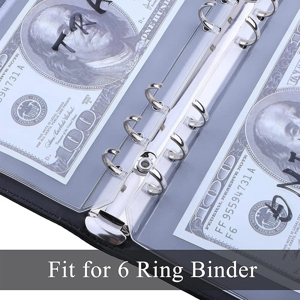 15Pcs A6 Binder Pockets with Letter Labels, PVC Zipper Binder Pouch Filling Bags for 6-Ring Binder Folders - 2