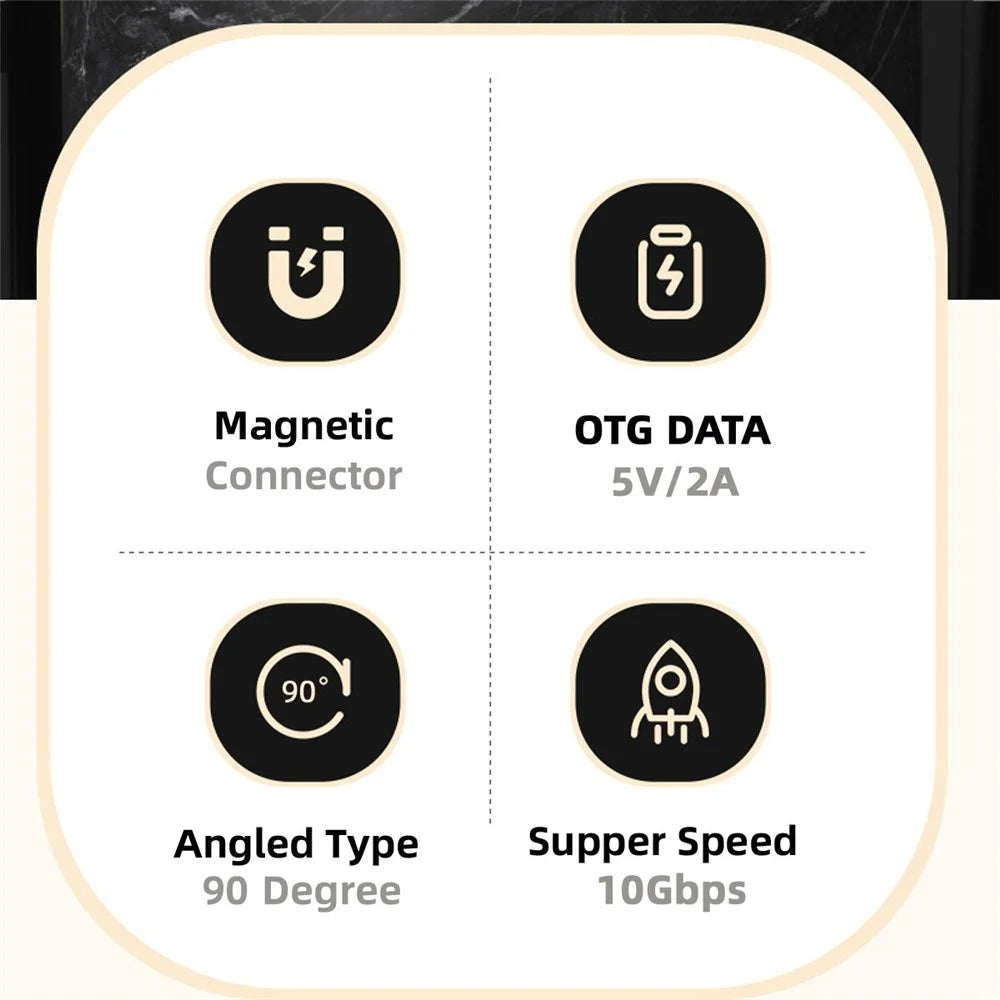 UC-028-AF Magnetic USB-C Male to USB-A Female Elbow Adapter 10Gbps Data Transfer Converter - 6