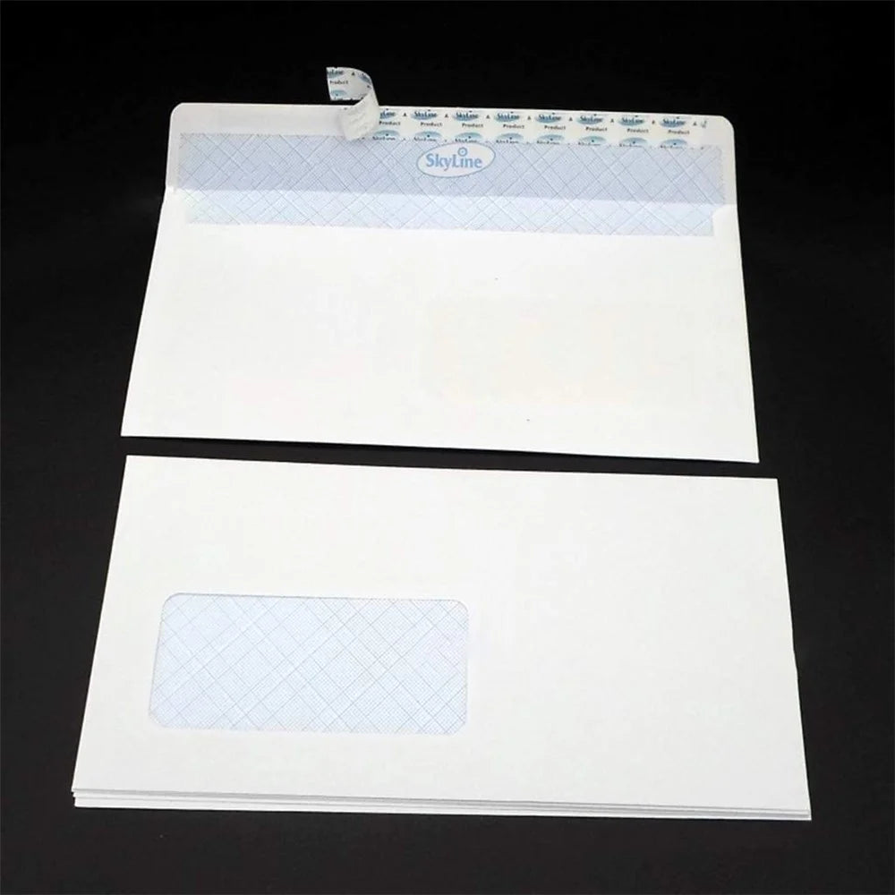 SKYLINE 50PCS Security Envelopes with Window Confidential Seal Skyline Envelope for Postcard Letter Greeting Card School Office Supplies - 5
