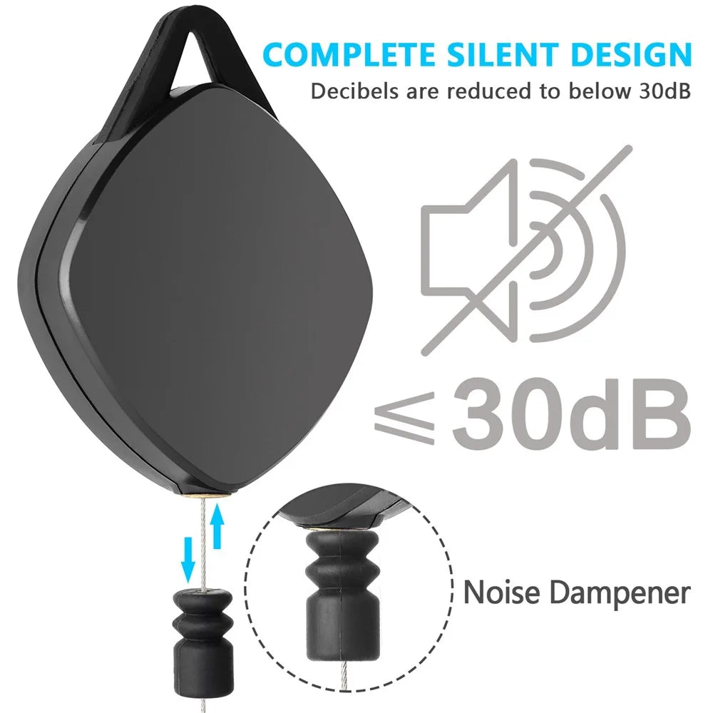 MFTDE 6Pcs Telescopic Ceiling Pulley for HTC Vive Pro/Oculus Rift/Oculus Quest Link/Oculus Quest 2 VR Cable Management System - Black - 2