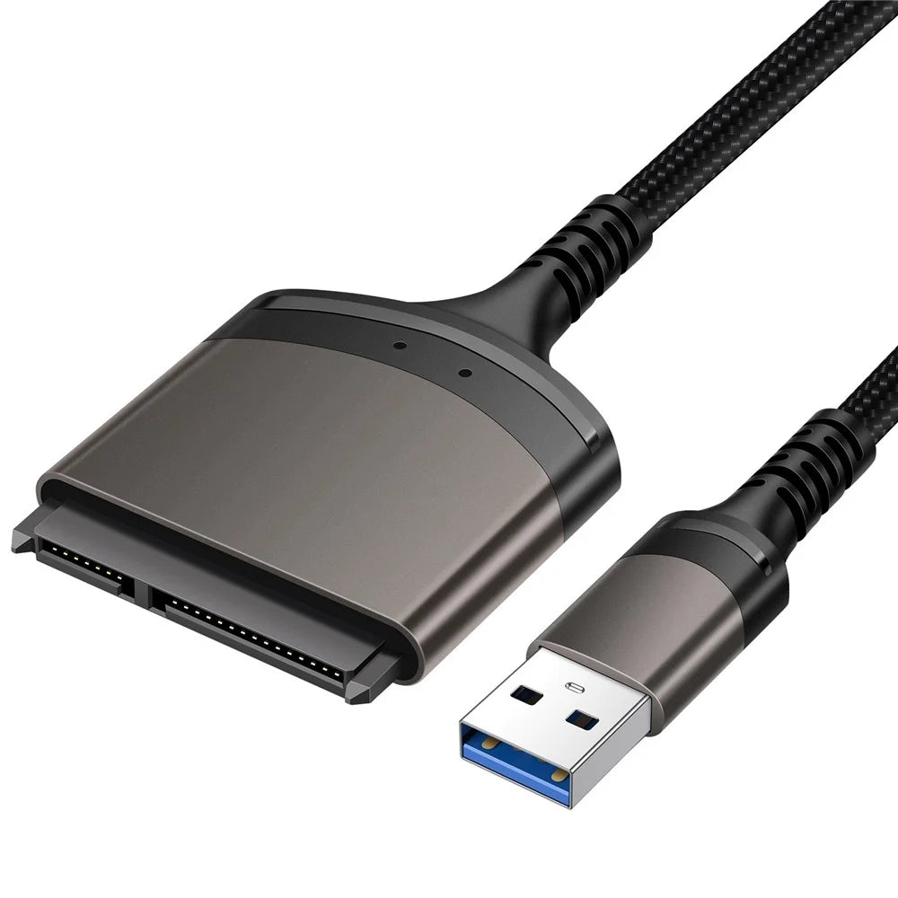 U3-077-SL 5Gbps USB 3.0 Type-A to SATA 22 Pin Adapter Cable for 2.5" Hard Disk Driver SSD (Total Length: 25cm) - 1