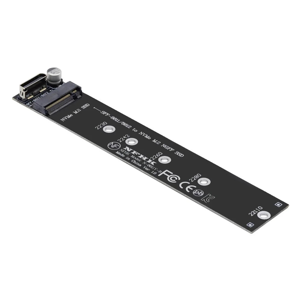 SF-046 Oculink SFF-8612 SFF-8611 to M.2 Kit NGFF M-Key to NVME PCIe SSD 2280 22110mm Adapter for Mainboard - 1
