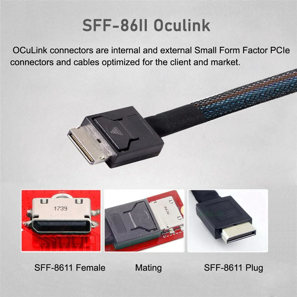 SF-055 Oculink SFF-8612 8611 to U.2 Kit M-Key to NVME PCIe SSD and NGFF to SATA Adapter for Mainboard - 2