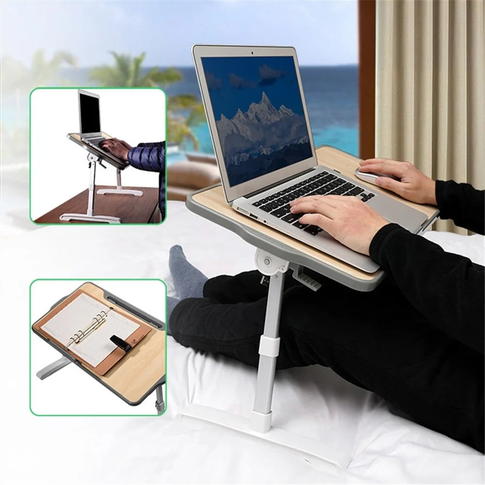 NBT400 Height Angle Adjustable Laptop Table with Cooling Fan Foldable Bed Sofa Laptop Tray - Black with Fan - 7