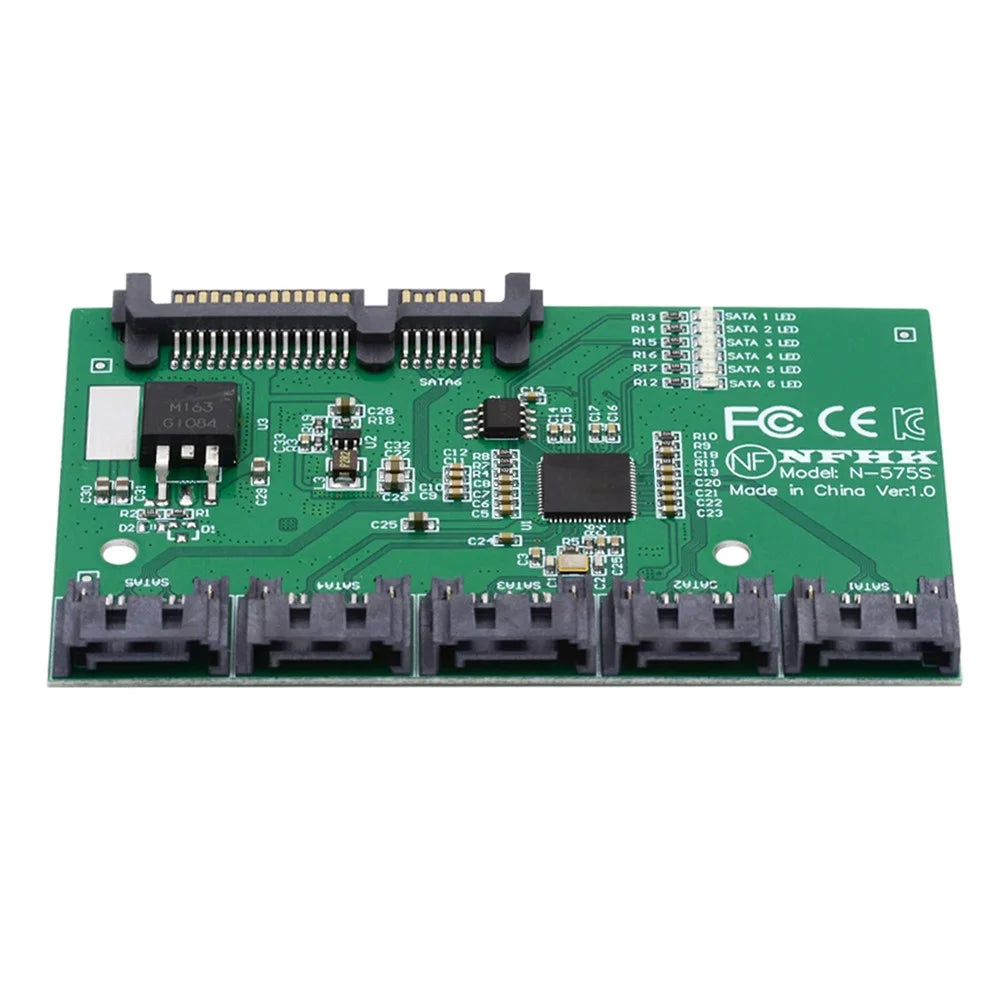 SA-054 SATA 3.0 6Gbps 1 to 5 Splitter Ports HUB Adapter Converter PM Multiplier Port Selector JMB575 - 7