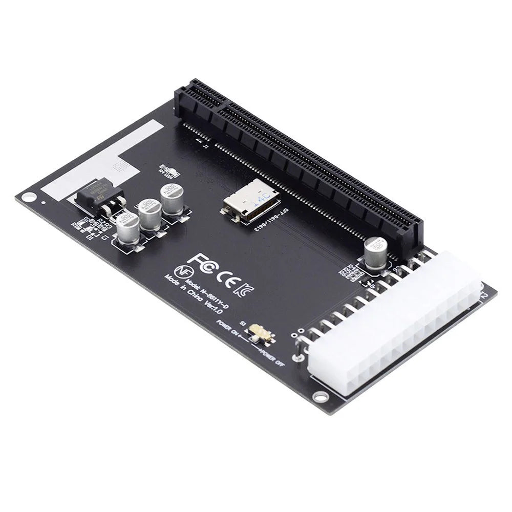 SF-059 4x Oculink SFF-8612 SFF-8611 to PCIE PCI-Express 16x Adapter with ATX 24-Pin Power Port for Mainboard Graphics Card - 1