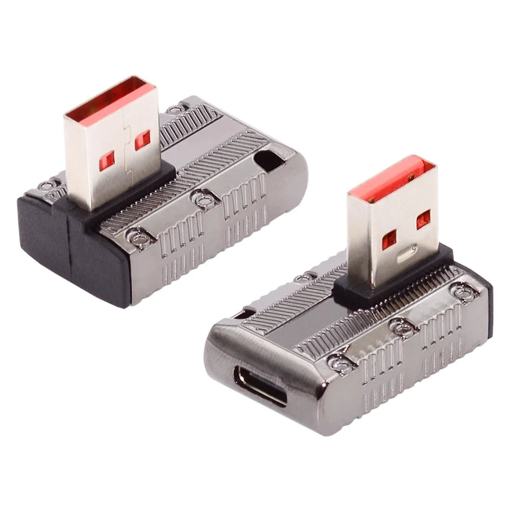 UC-029-TC006 USB 3.1 Type C Female to USB 3.0 Type-A Male 90 Degree Left Angled 10Gbps 120W Mini Power Adapter - 3