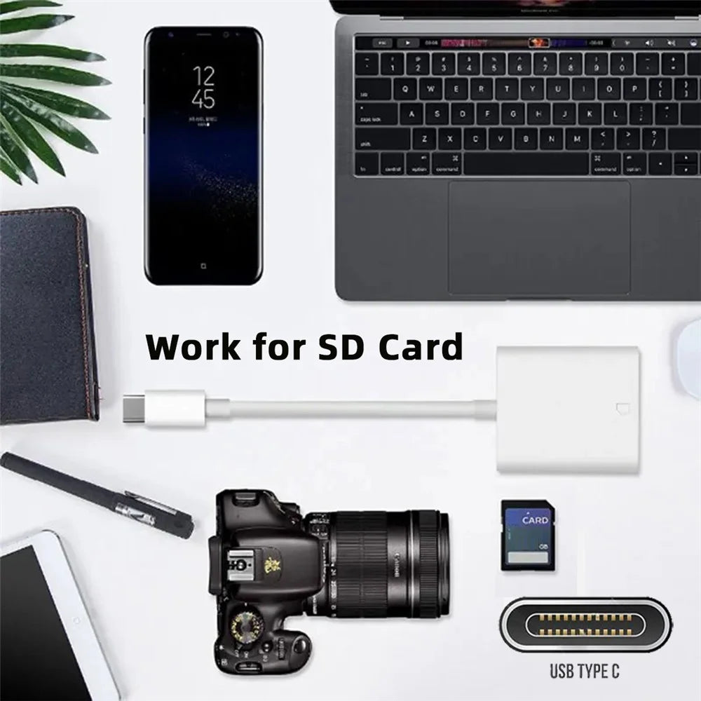 UC-155-SD001 USB 2.0 USB-C to Standard SD SDXC SDHC Card Reader Adapter for MacBook Laptop Tablet Phone - 3