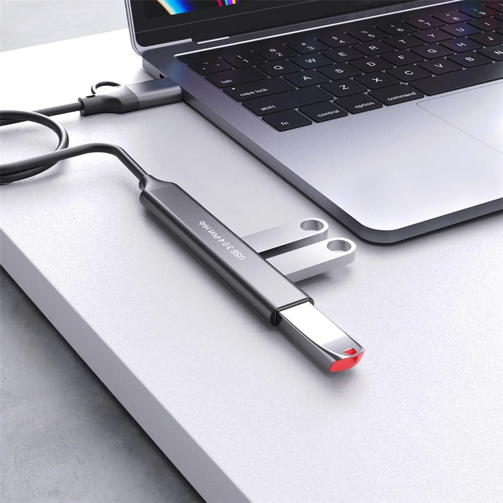 ONTEN UCA9703S 5Gbps USB 3.0 + Type-C Hub Laptop Computer Adapter to 3 x Type-C Ports + USB Port - 5