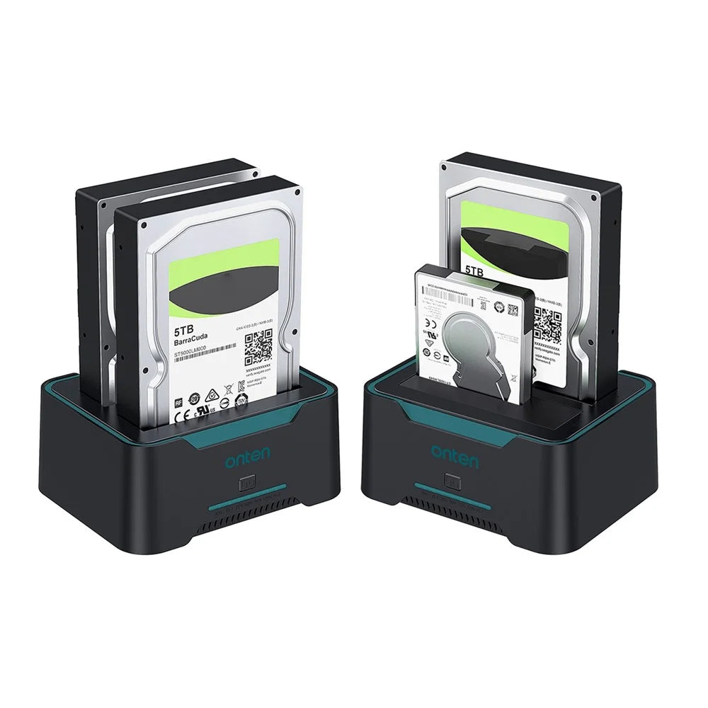 ONTEN UHD6 USB 3.0 to SATA I / II / III Dual Bay External Hard Drive Docking Station for 2.5 / 3.5in HDD, SSD - 4