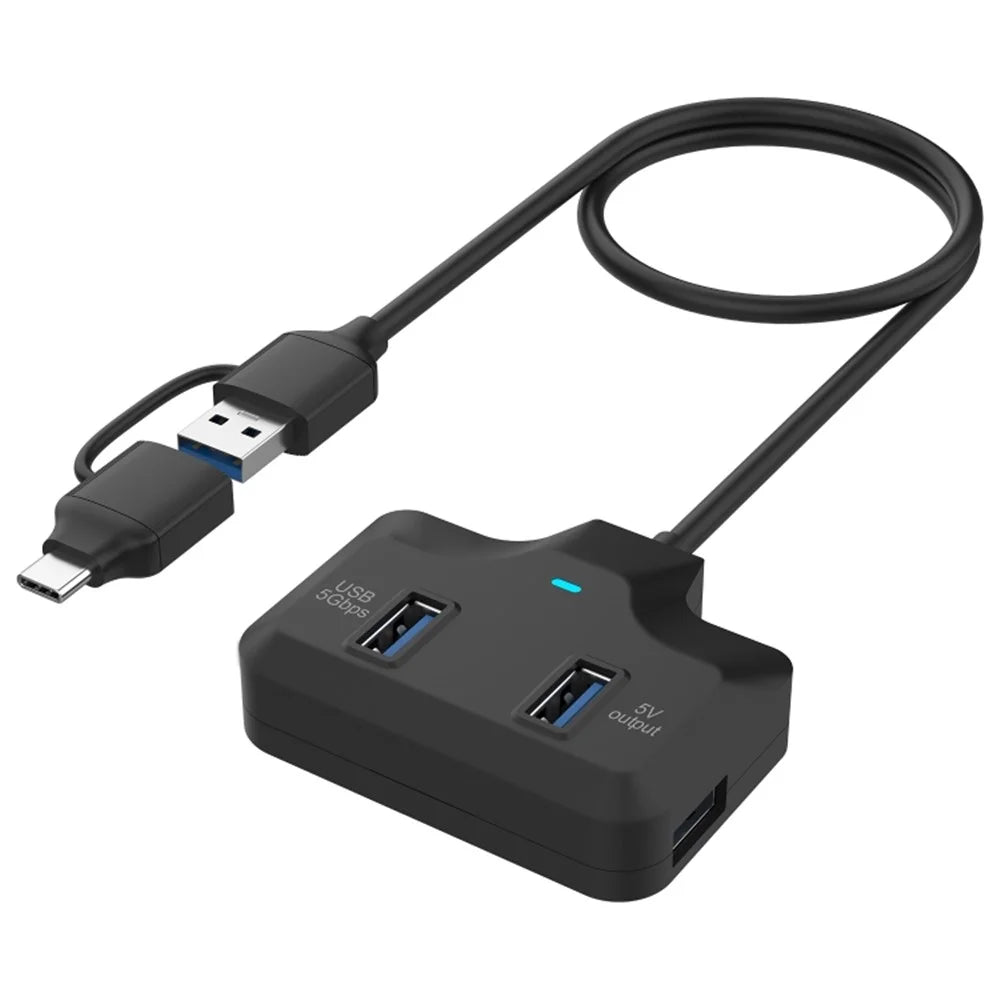 ONTEN OTN-UCA2310 USB3.0+USB2.0 4 Ports Type-C Hub with 0.5m Cable - 1
