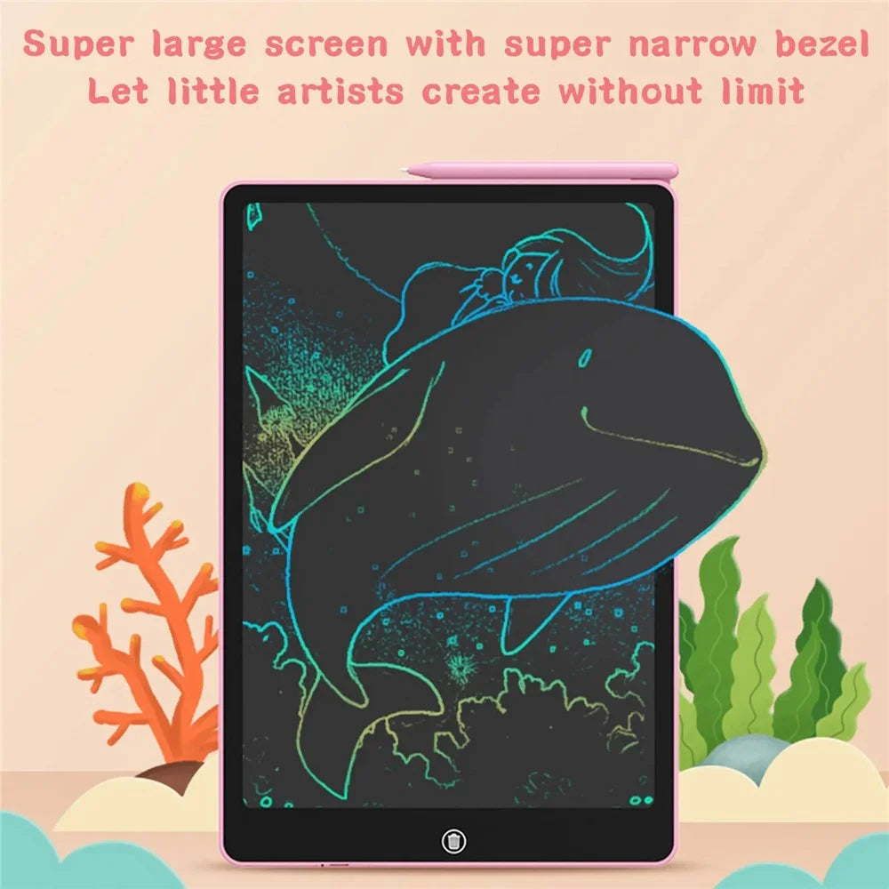 JX-16 16-Inch Colorful LCD Writing Tablet Doodle Board Office Memo Board with One-Click Erase - Black - 5