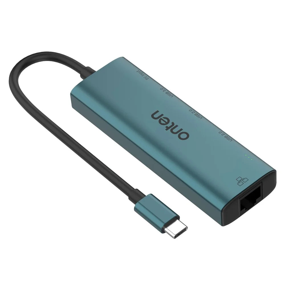 ONTEN UC121 5-in-1 USB Hub Type-C to USB3.0 + 2xUSB2.0 + Type-C Input + RJ45 100Mbps Network Adapter - 2