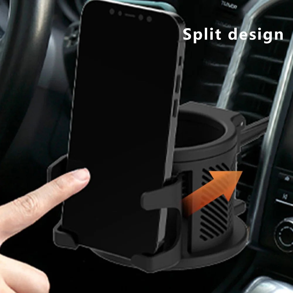 Rotation Car Cup Holder ABS+Stainless Steel Bottle Organizer for Convenient Driving - 6