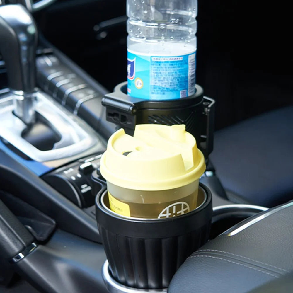 Rotation Car Cup Holder ABS+Stainless Steel Bottle Organizer for Convenient Driving - 7