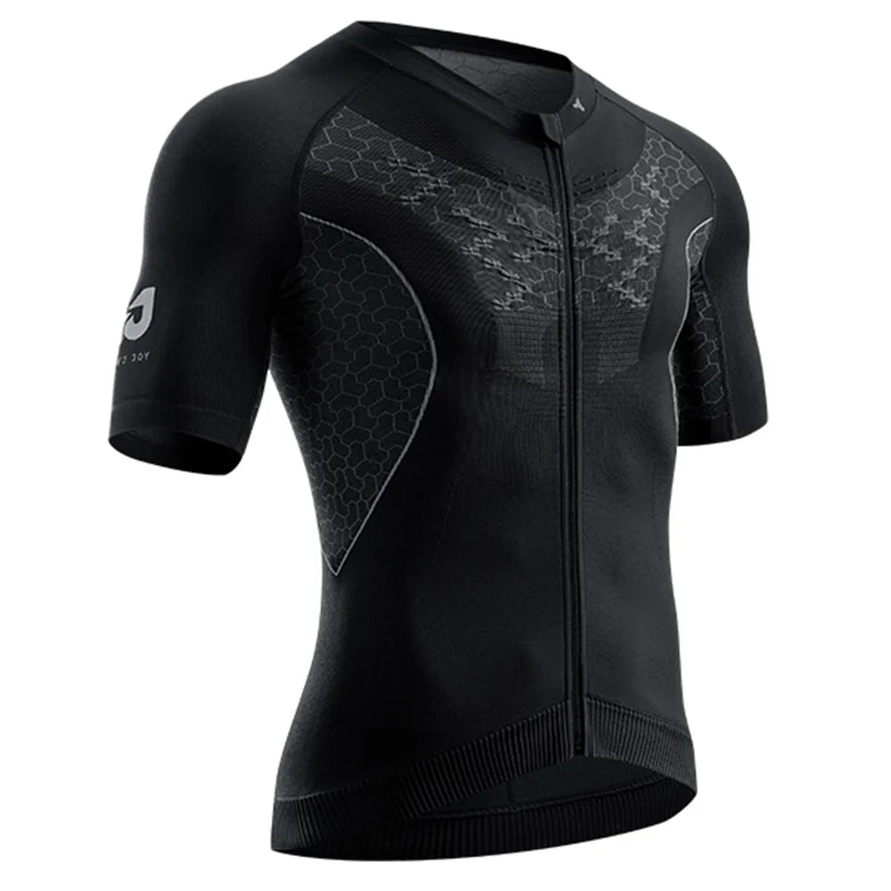 GOLOVEJOY QXF01 Outdoor Cycling Top Quick Dry Men Compression Short Sleeve T-Shirt - Black / M - 1