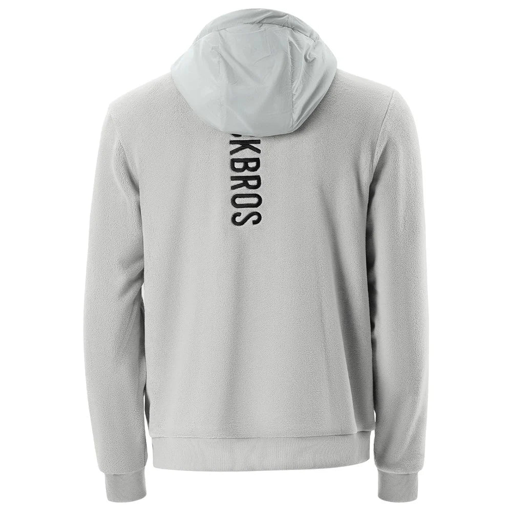 ROCKBROS 15400008 TLWY002 15400008001 Windproof Fleece Sports Hoodie Zipper Fleece Pullover Hooded Jacket with Hidden Mesh Pocket - Light Grey  /  S - 3