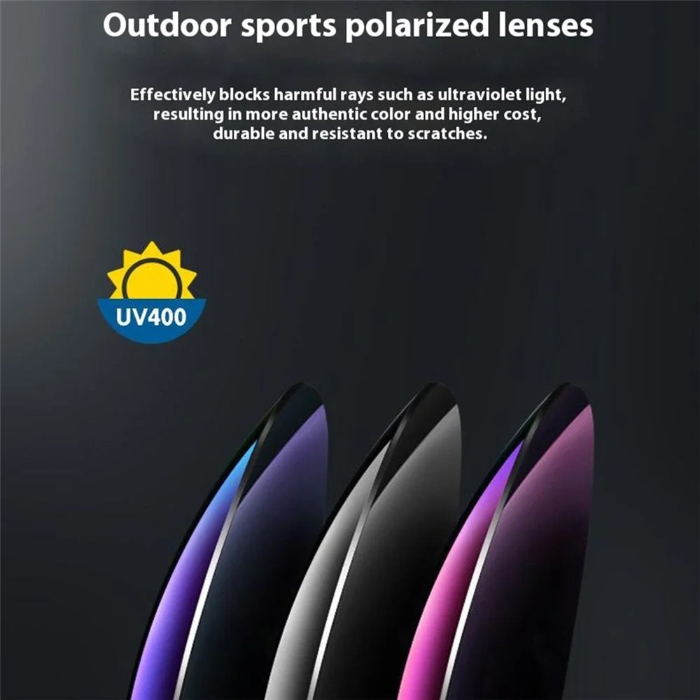 8517 Photochromic Sunglasses Wrap-Around Polarized Sun Glasses UV400 Protection - Black + Red / Red Mirrored Lens - 5