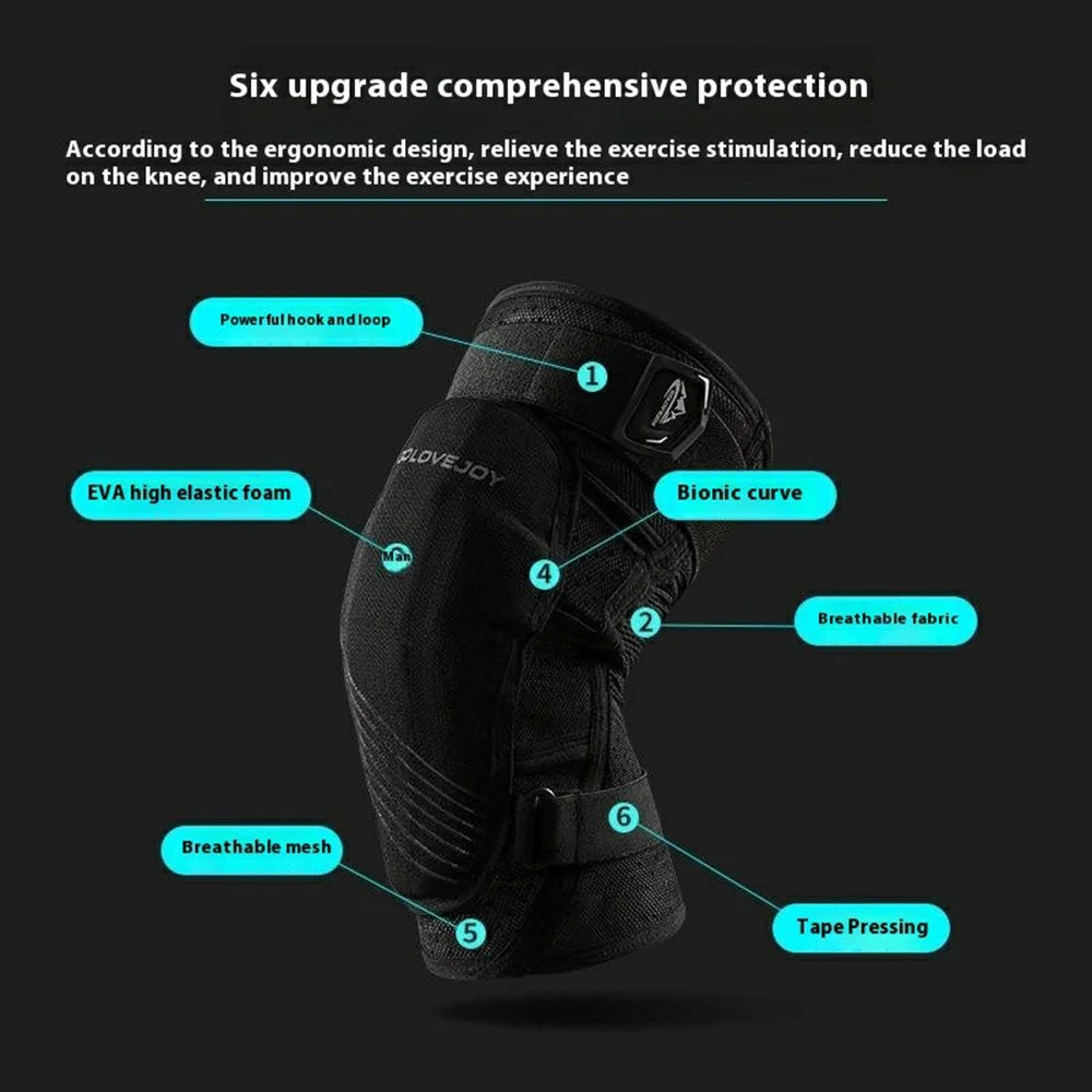 GOLOVEJOY HX37 Knee Brace for Outdoor Skiing Cycling Shock Absorption EVA Knee Protector Size M - 5