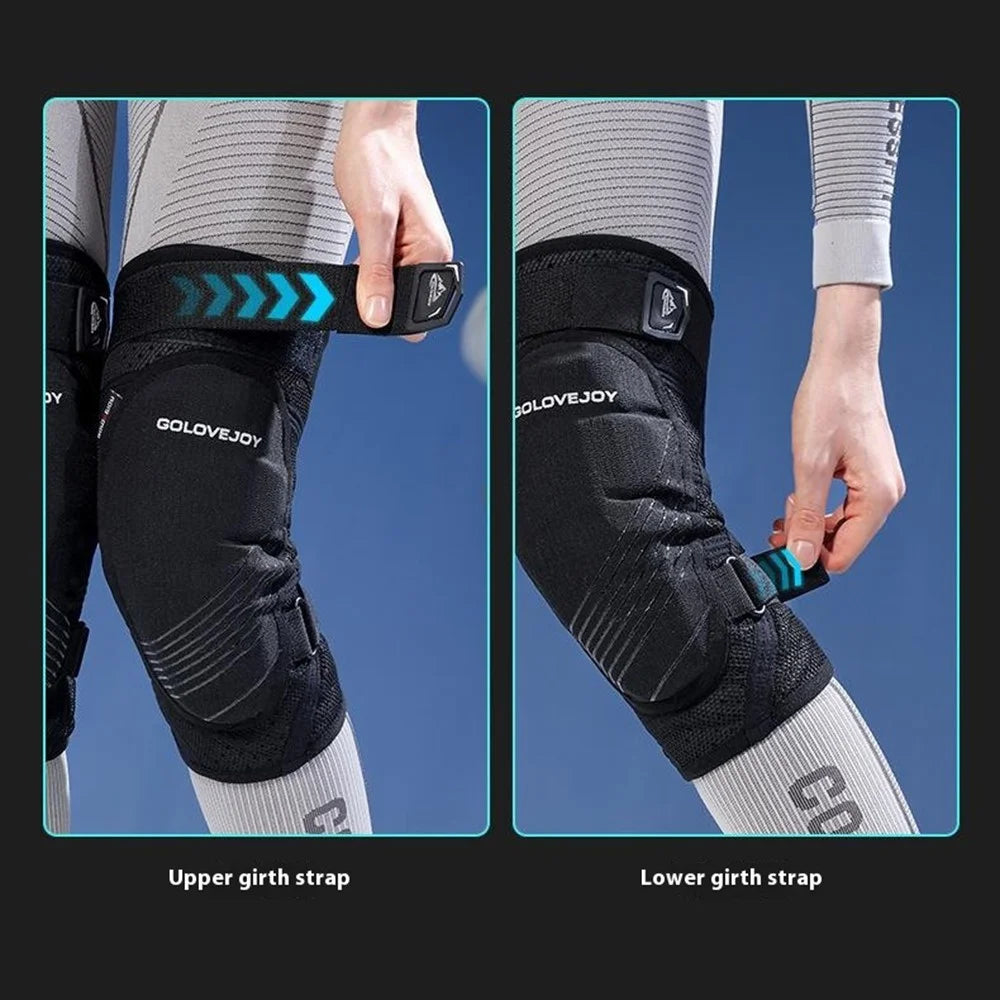 GOLOVEJOY HX37 Knee Brace for Outdoor Skiing Cycling Shock Absorption EVA Knee Protector Size L - 6