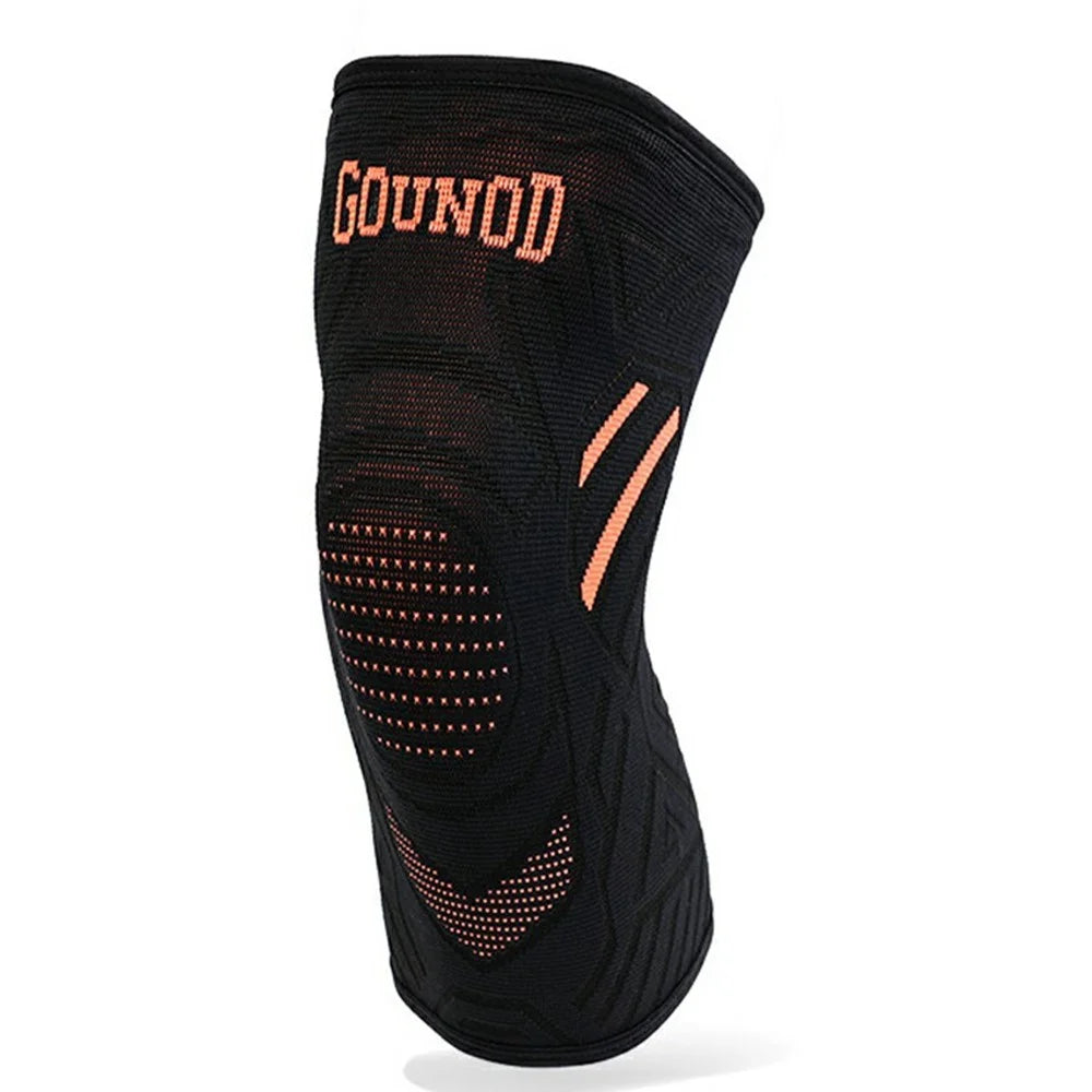 GOUNOD HJ078 1Pc Compression Knee Sleeve Knitted Non-Slip Sports Running Knee Support Brace - Black S - 1