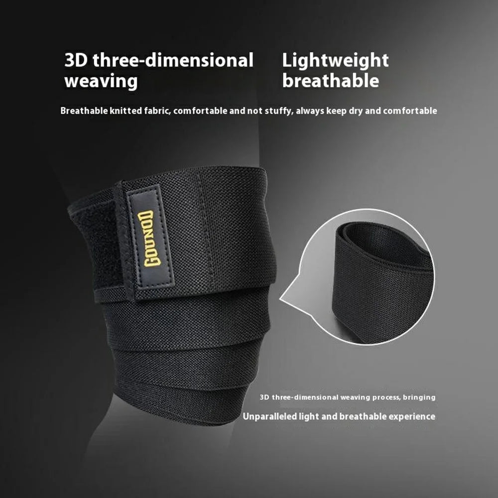 GOUNOD HJ062 1Pc Knee Support Compression Wrap Fitness Weightlifting Powerlifting Squat Knee Brace - S - 3