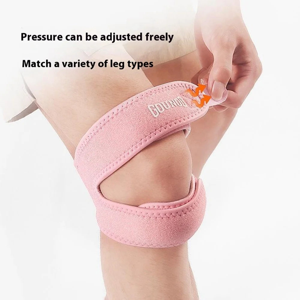 GOUNOD HJ0121 1Pc Sports Knee Brace Shock Absorption Patella Support Breathable Compression Knee Guard - Pink - 3