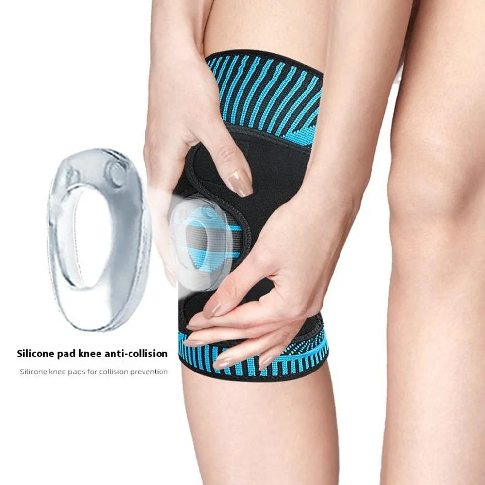 108 1Pc Sports Knee Brace Elastic Compression Athletics Knee Pad Knitted Sleeve with Springs - 5