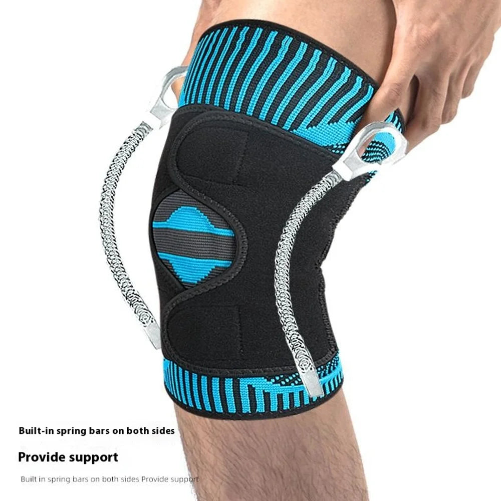 108 1Pc Sports Knee Brace Elastic Compression Athletics Knee Pad Knitted Sleeve with Springs - 6