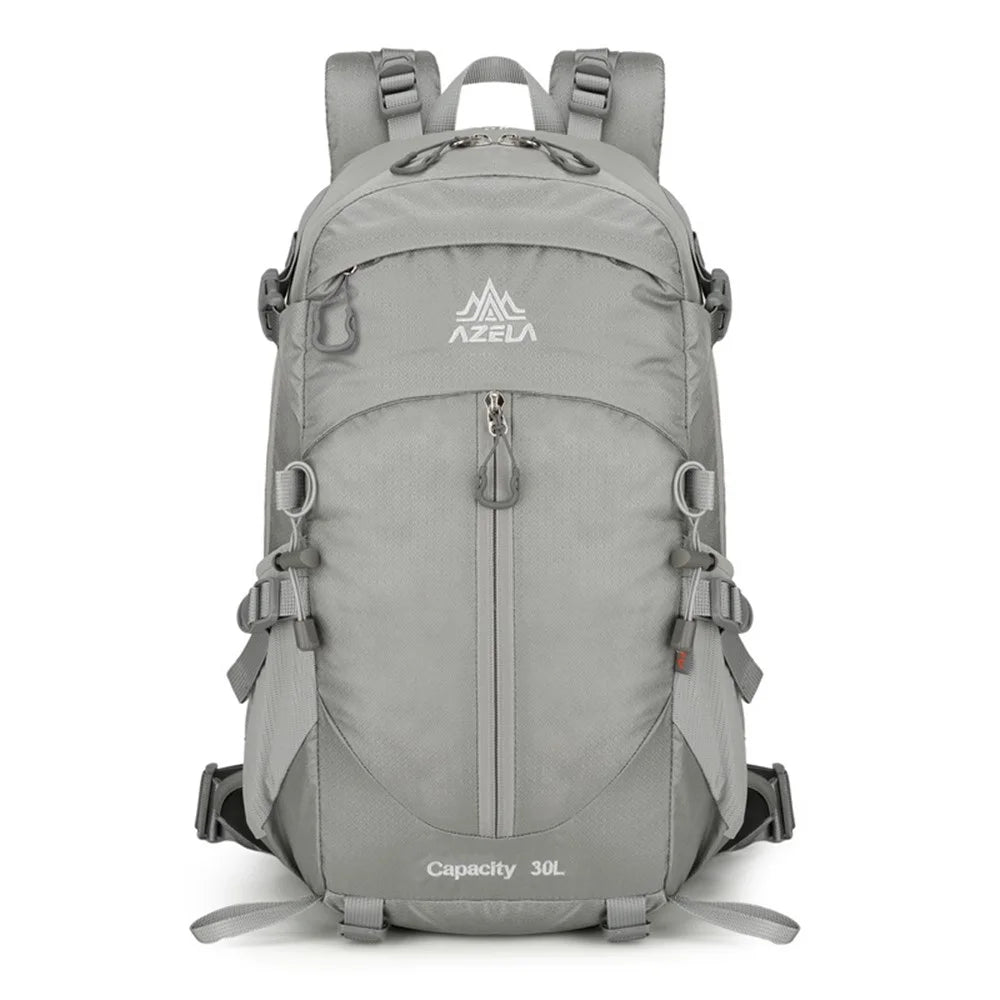 AZELA A13805 Hiking Camping Travel 30L Lightweight Backpack Water Resistant Nylon Outdoor Daypack - Grey - 1
