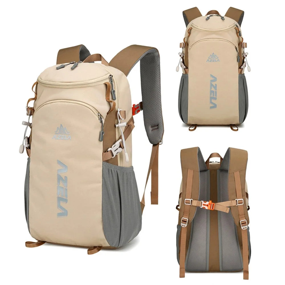 AZELA A1323 Large Capacity Lightweight Outdoor Sports Backpack Waterproof Nylon Hiking Daypack - Khaki - 2
