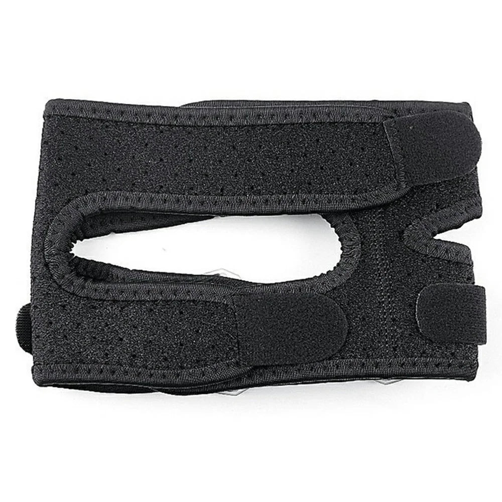 125 1Pc Double Knee Strap Patella Support Brace Adjustable Compression for Sports / Running / Gym - Black / S - 1