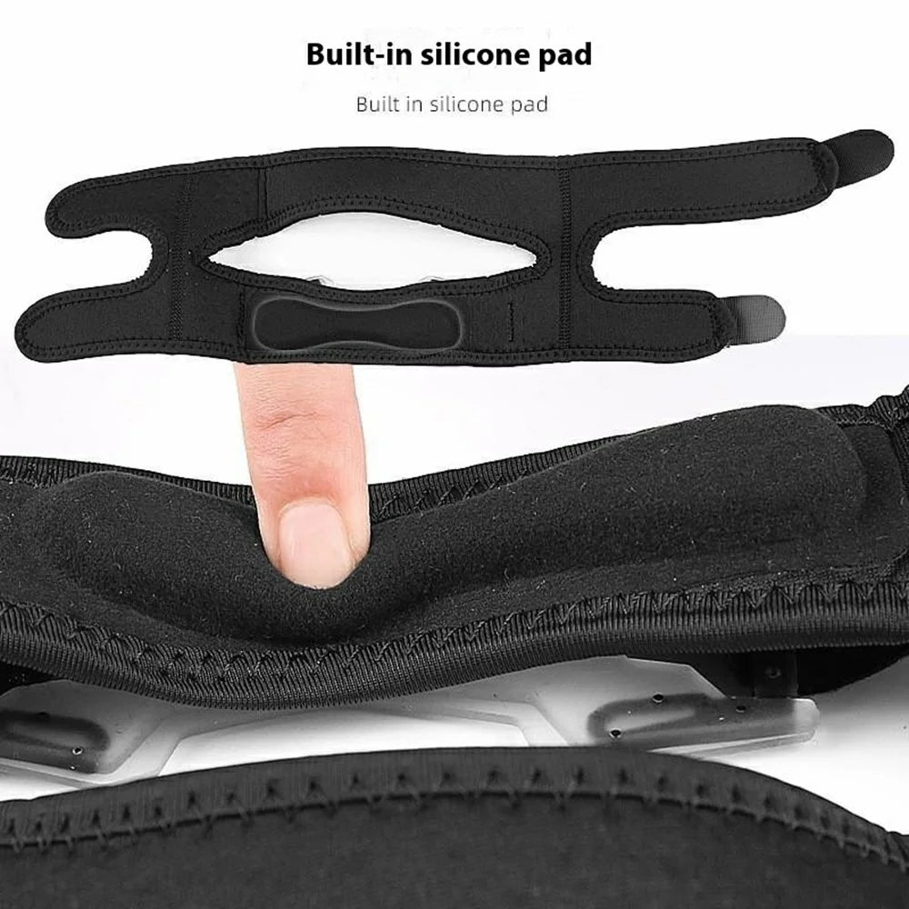 125 1Pc Double Knee Strap Patella Support Brace Adjustable Compression for Sports / Running / Gym - Black / S - 4