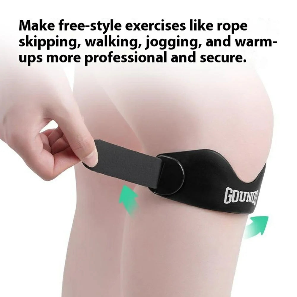 GOUNOD BGD001 1Pc Professional Knee Support for Basketball Running Sports Silicone Patella Strap - Black - 2