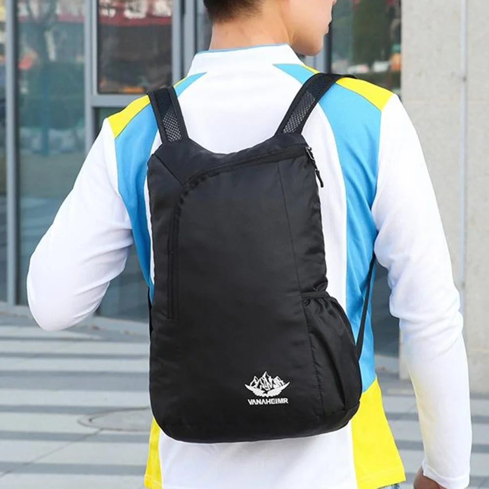 Foldable Hiking Backpack Lightweight Portable Travel Daypack for Outdoor Cycling Sports - Grey - 3