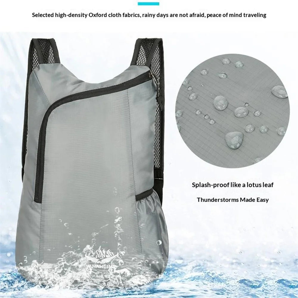 Foldable Hiking Backpack Lightweight Portable Travel Daypack for Outdoor Cycling Sports - Grey - 4