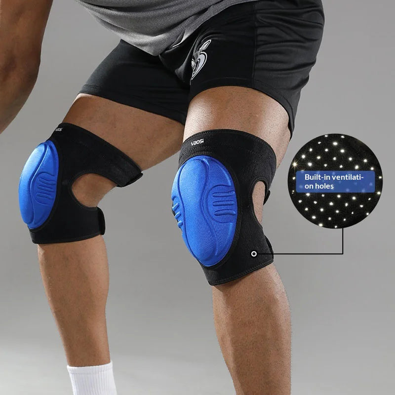 VBOSI 6538V 1 Pair Sports Knee Pad 1.5cm EVA Foam Breathable Knee Brace for Dance Yoga Volleyball - M/Black - 2