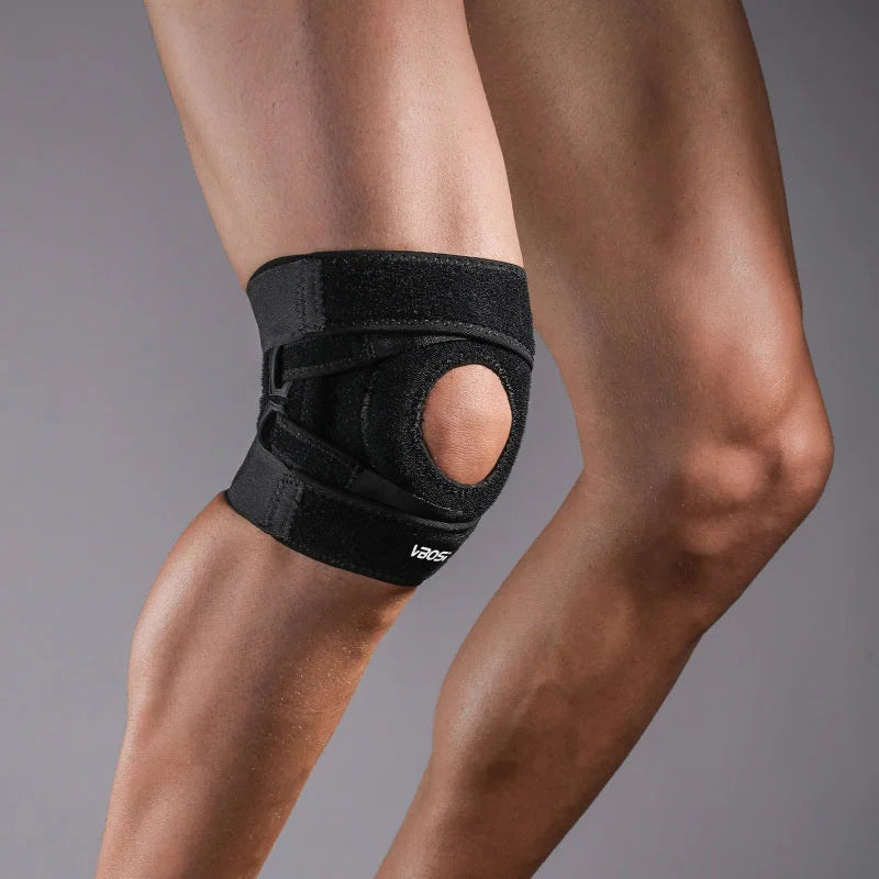 VBOSI 9038V 1Pc Sports Knee Pad Spring Stabilizer Compression Knee Support for Basketball Cycling Running - Black - 3