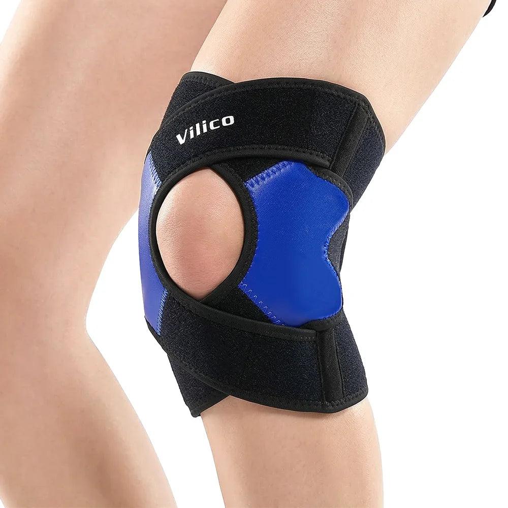 VILICO AB197 1Pc X-Shaped Cross Strap Professional Sports Knee Brace Support for Running Basketball Cycling - M/Blue - 1