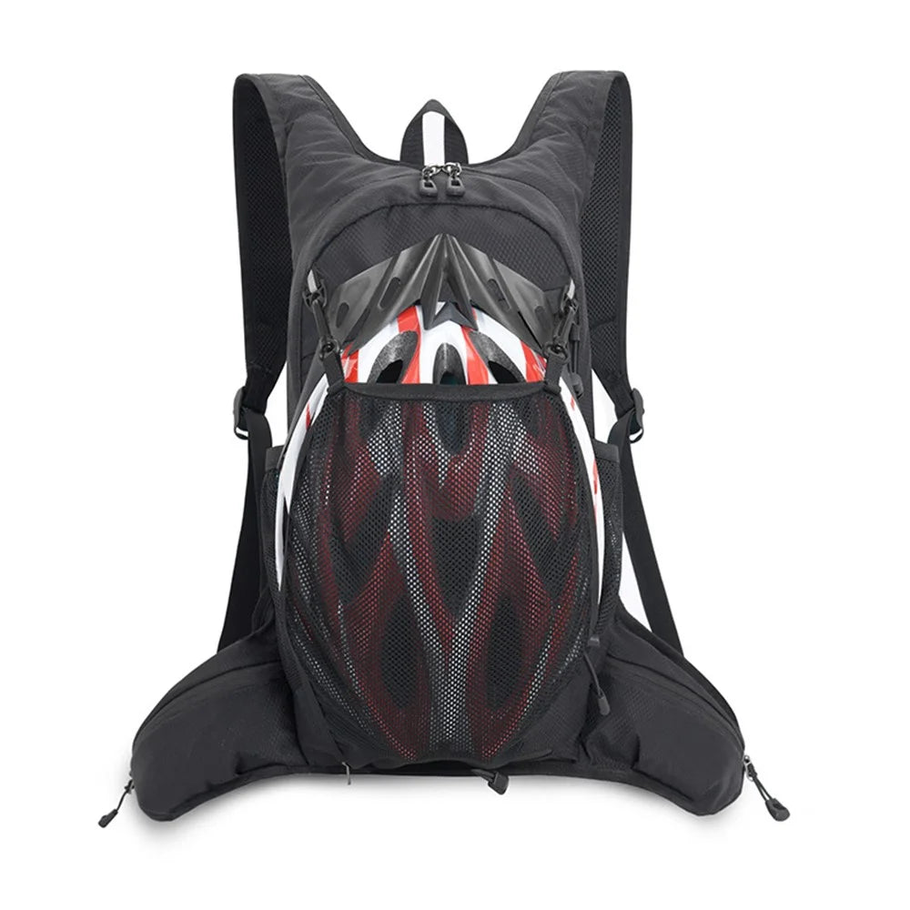 JUNLETU Running Polyester Vest Backpack Hiking Cycling Backpack Water Bottle Carrying Bag Large Capacity Shoulders Bag - Black - 2