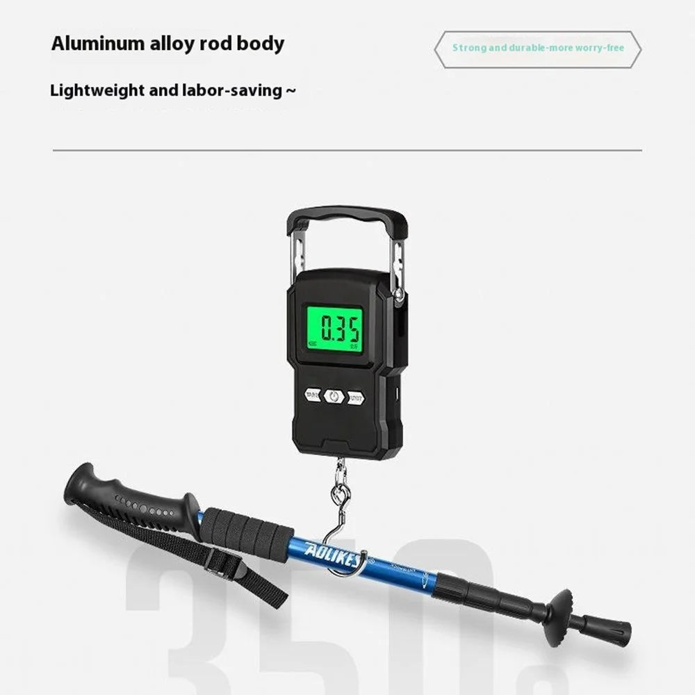 AOLIKES 3401 Lightweight Aluminum Alloy Trekking Pole 4 Sections Adjustable Hiking Stick - Blue - 2