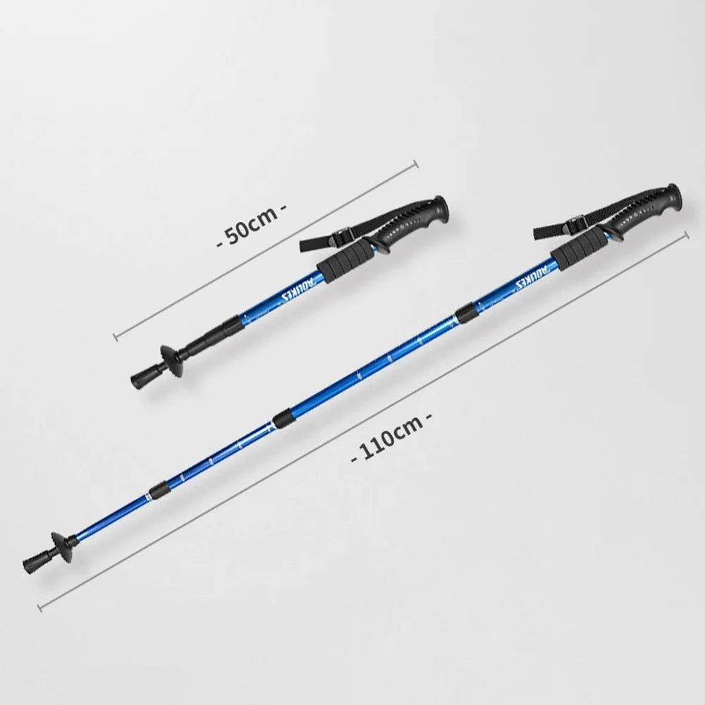 AOLIKES 3401 Lightweight Aluminum Alloy Trekking Pole 4 Sections Adjustable Hiking Stick - Blue - 7