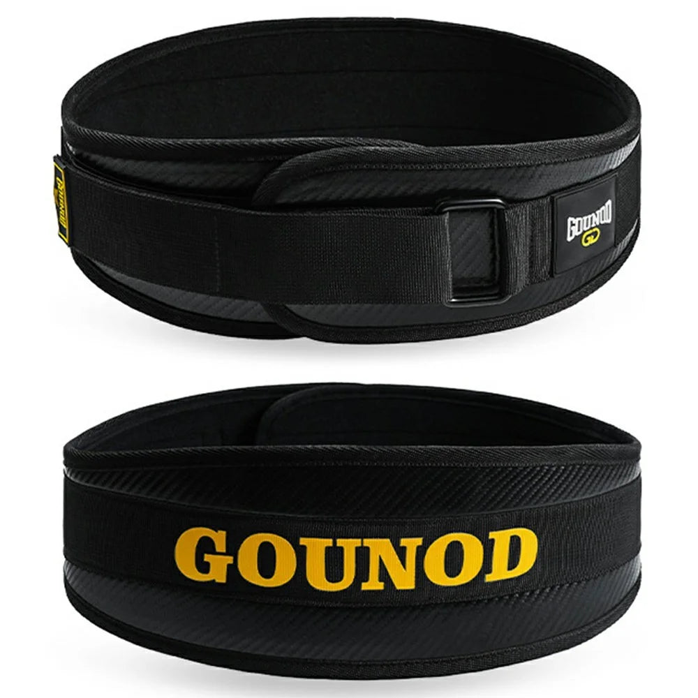 GOUNOD HY025 Weight Lifting Waist Belt Men Women Powerlifting Squat Deadlift Workout Waist Support Band - Black S - 1